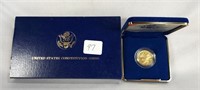 1987 Constitution $5 Gold Unc
