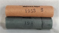 1953-S Cent  BU Roll; 1948-P Nickel  BU Roll