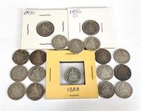 (18) Pieces Seated Dimes  Cull-G