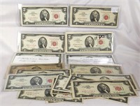 (43) Pieces $2 Notes – Old Style