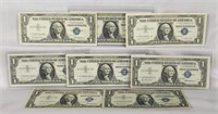 (9) Pieces $1 Silver Certificates – Star Notes