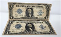 (2) $1 Silver Certificates 1923  G-VG