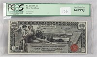 1896 $1 Silver Certificate  Fr 224  PCGS 64 PPQ