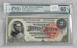 1886 $2 Silver Certificate Fr 242 PMG 65 EPQ