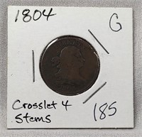 1804 Half Cent Cross 4 Stems  G