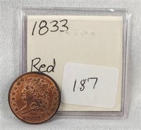 1833 Half Cent Unc (Altered Color?)