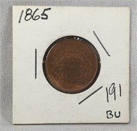 1865 2 Cent  Unc