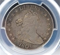 1806 Half Dollar Pointed 6, No Stem PCGS  XF 45