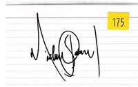 Michael Jackson, singer, autograph on 3x5 card