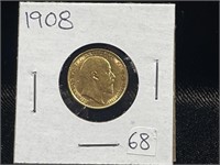 1908 GREAT BRITAIN GOLD SOVEREIGN