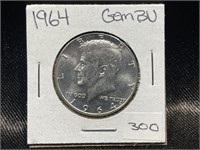 1964 KENNEDY HALF DOLLAR GEM BU