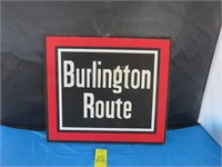 Burlington Route Wood Sign