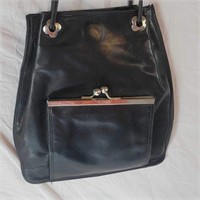 Francesco Biasia Black Leather Tote Shoulder Bag
