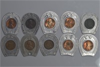 25 - Good Luck Horseshoe with Pennies (4 have