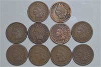 10 Indian Head Cents 1882-1891
