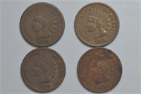 4 Indian Head Cents 78, 79, 80 and 81