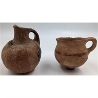 A Pair Of Middle Eastern Pottery Vessels, Age Unk
