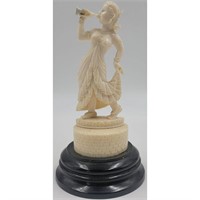 A Finely Carved Indian Female Performer on a Wood