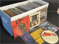 Box of 45 RPM Records, Many Picture Sleeves