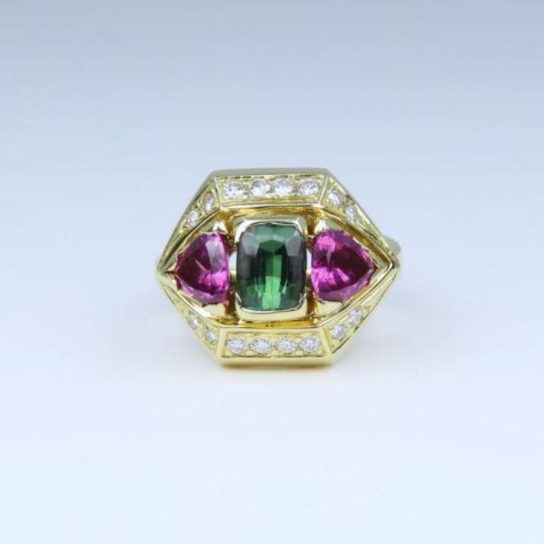 Striking Green and Purple Tourmaline