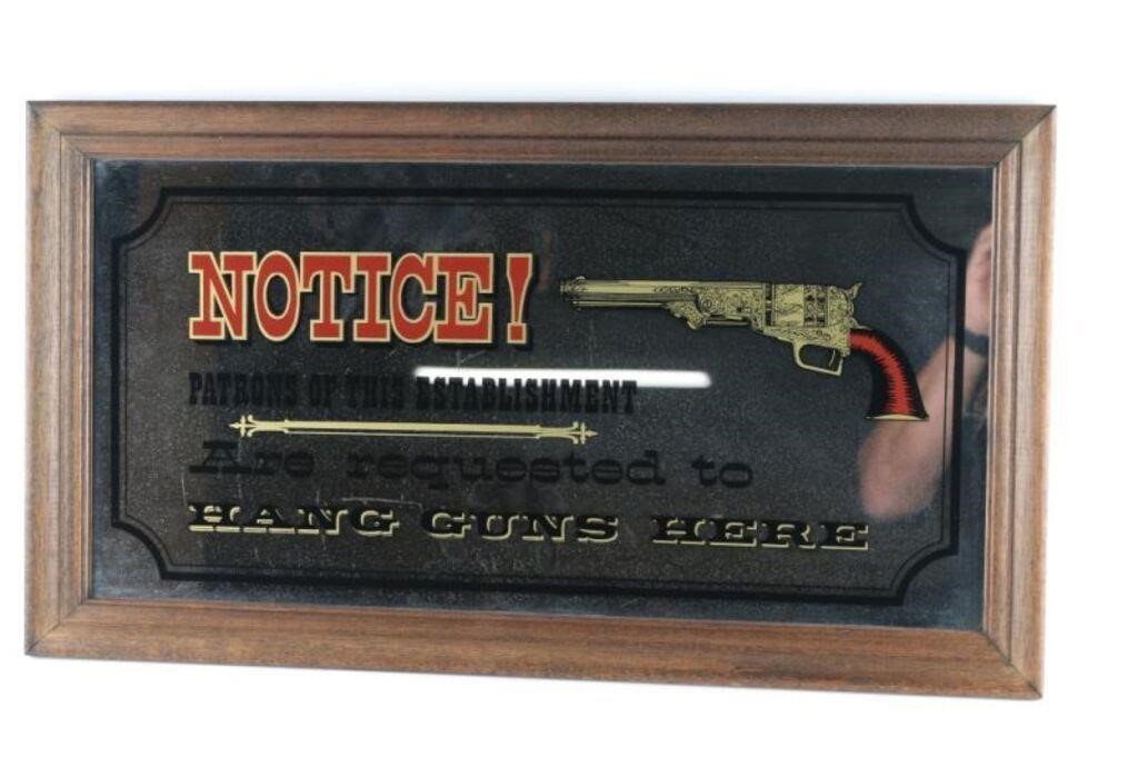 Notice Mirror With Engraved Colt
