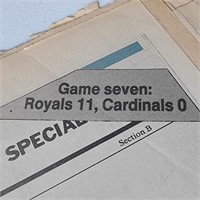 1985 Royals World Series Championship Newspaper!!