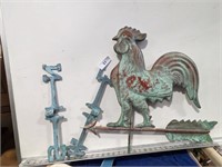 Copper Weathervane Rooster & Wood Rooster