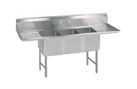 STAINLESS STEEL 3 COMPARTMENT SINK &