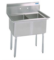 STAINLESS STEEL 2 COMPARTMENT SINK W/ 18X18X12D