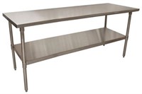16 GAUGE STAINLESS STEEL WORK TABLE WITH