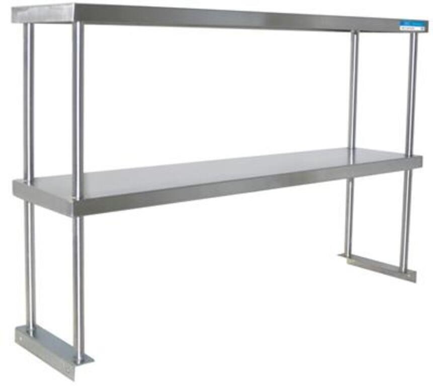 DOUBLE OVERSHELF 12" X 60" 18 GA. STAINLESS