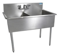 STAINLESS STEEL 2 COMPARTMENT BUDGET SINK, ROLLED