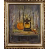 Oil On Canvas Still-Life Painting, Signed J. E. M