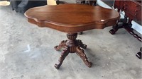 Walnut Turtle Top Carved Parlor Table