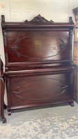 Mahogany Carved Full Size Highback Bed