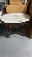 Mahogany Marble Top Turtle Top Table
