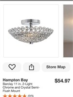 Hampton bay Barclay 11in 2light chrome and crystal