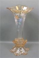U.S.Glass Marigold Gainsboro Lg JIP Decorated Vase