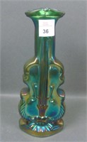 Unsigned Hansen Green Iridised Violin Bottle