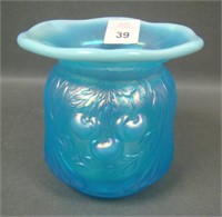 Terry Crider Blue Opal Wreath Cherry Spittoon