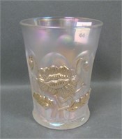 Terry Crider White/ Gold Trim Poppy Tumbler