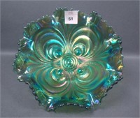 Imperial Emerald Green Scroll Embossed Bowl