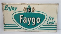 Advertising Faygo metal sign. Measures: 17 1/4" H
