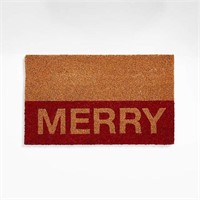 crate & barrel Merry Red Christmas Doormat