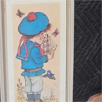 Classic 70s Amy print little boy with boat