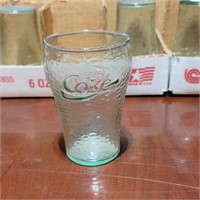 Retro Green Pebbled Glass Coca-Cola Tumbler
