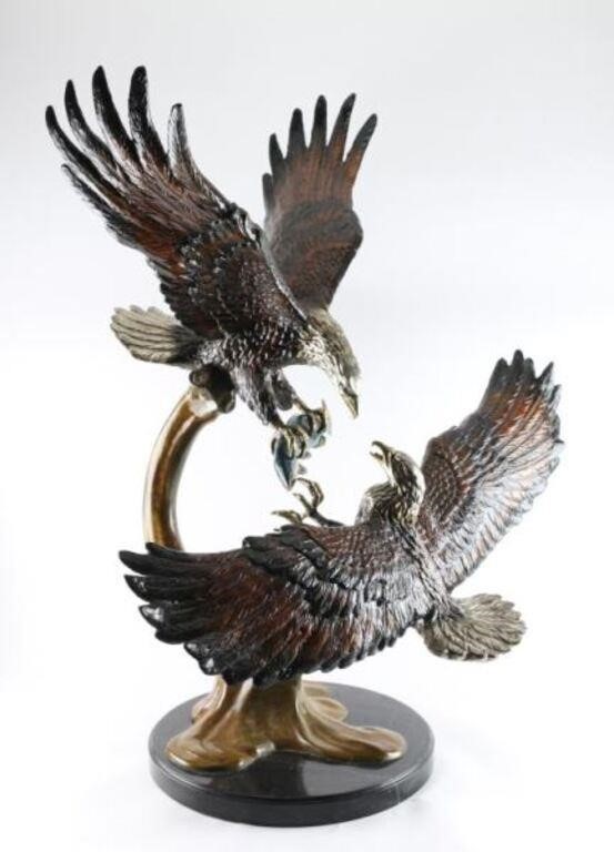 Double Eagle Bronze Sculpture