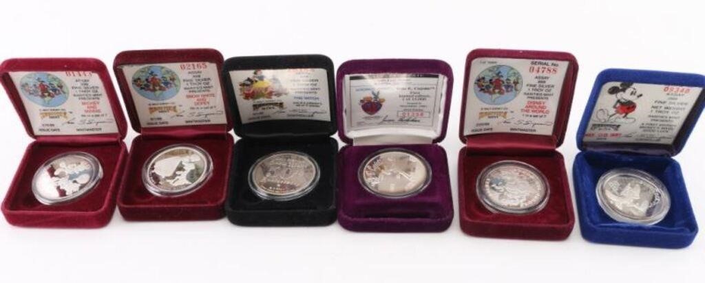 Lot of 6 Collectible Disney Coins