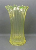Crown Crystal Vaseline Lilly  Mid Size Vase