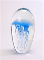 DYNASTY GALLERY JELLYFISH ART GLASS PAPERWEIGHT